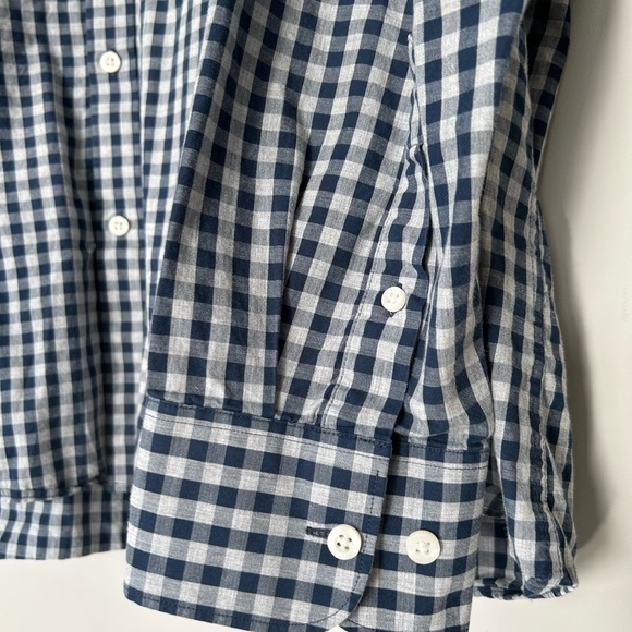 Nordstrom Men’s Shop Navy and Grey checked button down dress shirt - Picture 2 of 3
